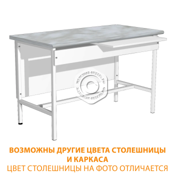 Стол лабораторный СЛ-107/1 (1150х600х750) (постформинг серый, каркас белый)