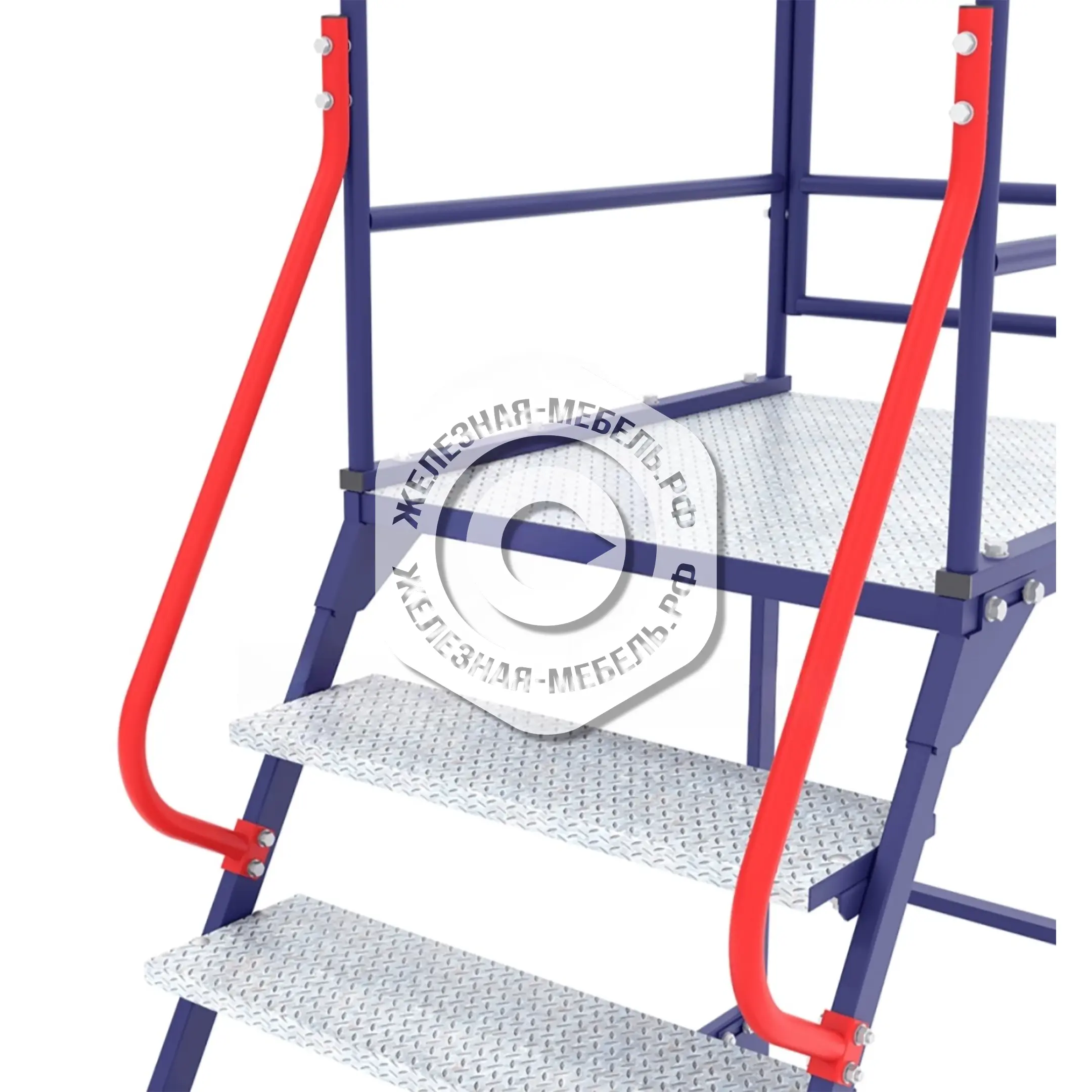 Лестница передвижная, шесть ступеней и один лестничный марш ЛР 6.1 (без колес)
