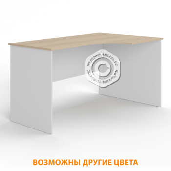 Стол рабочий угловой Ср-2 правый (корпус ЛДСП белый, столешница ЛДСП дуб сонома)