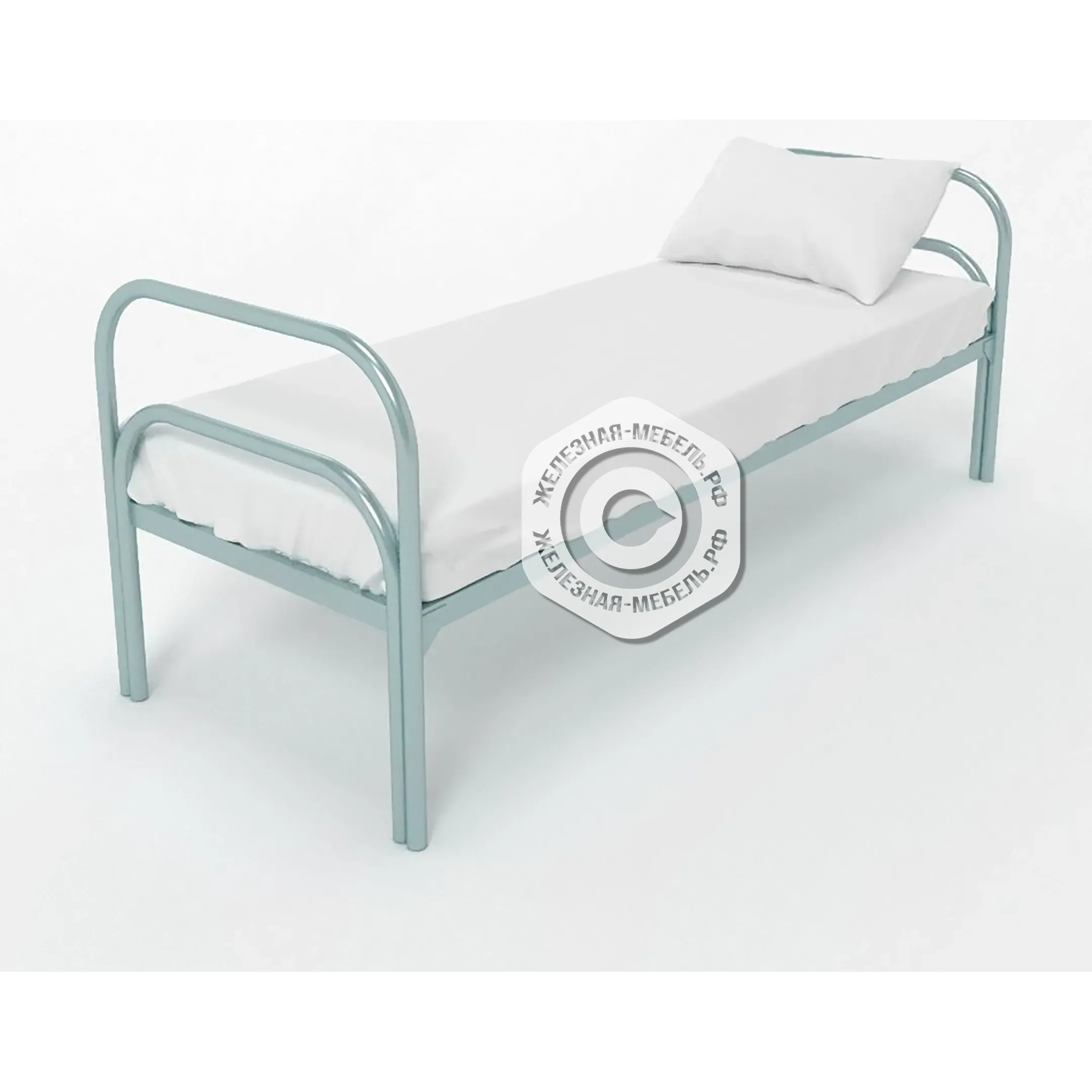 Кровать металлическая одноярусная &laquo;Хард + 2&raquo; (700х1900, сетка 100х100, двойная ножка, 2 перемычки)