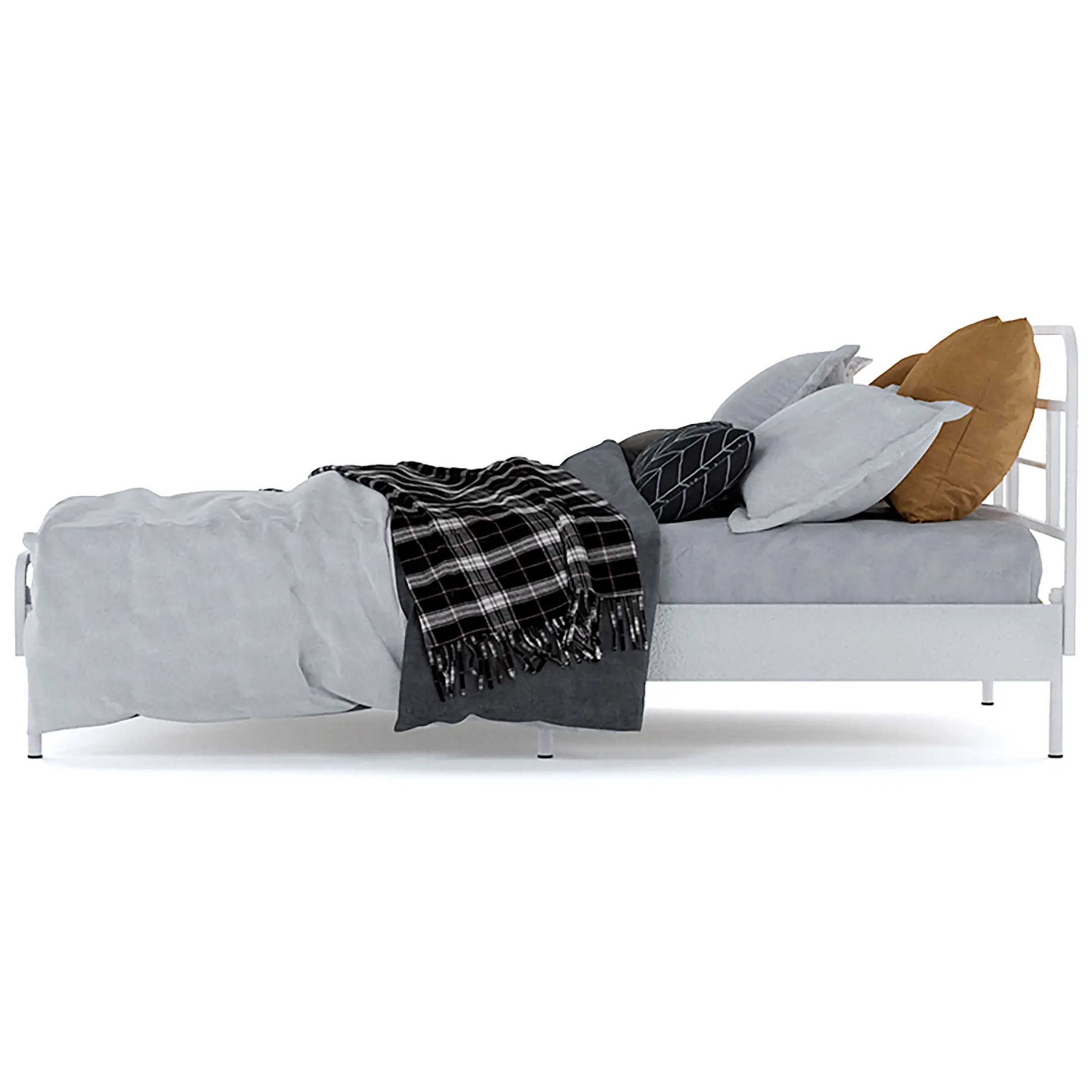Каркас кровати MEZA PLUS (840х900х2000) каркас белый, боковины ЛДСП белый