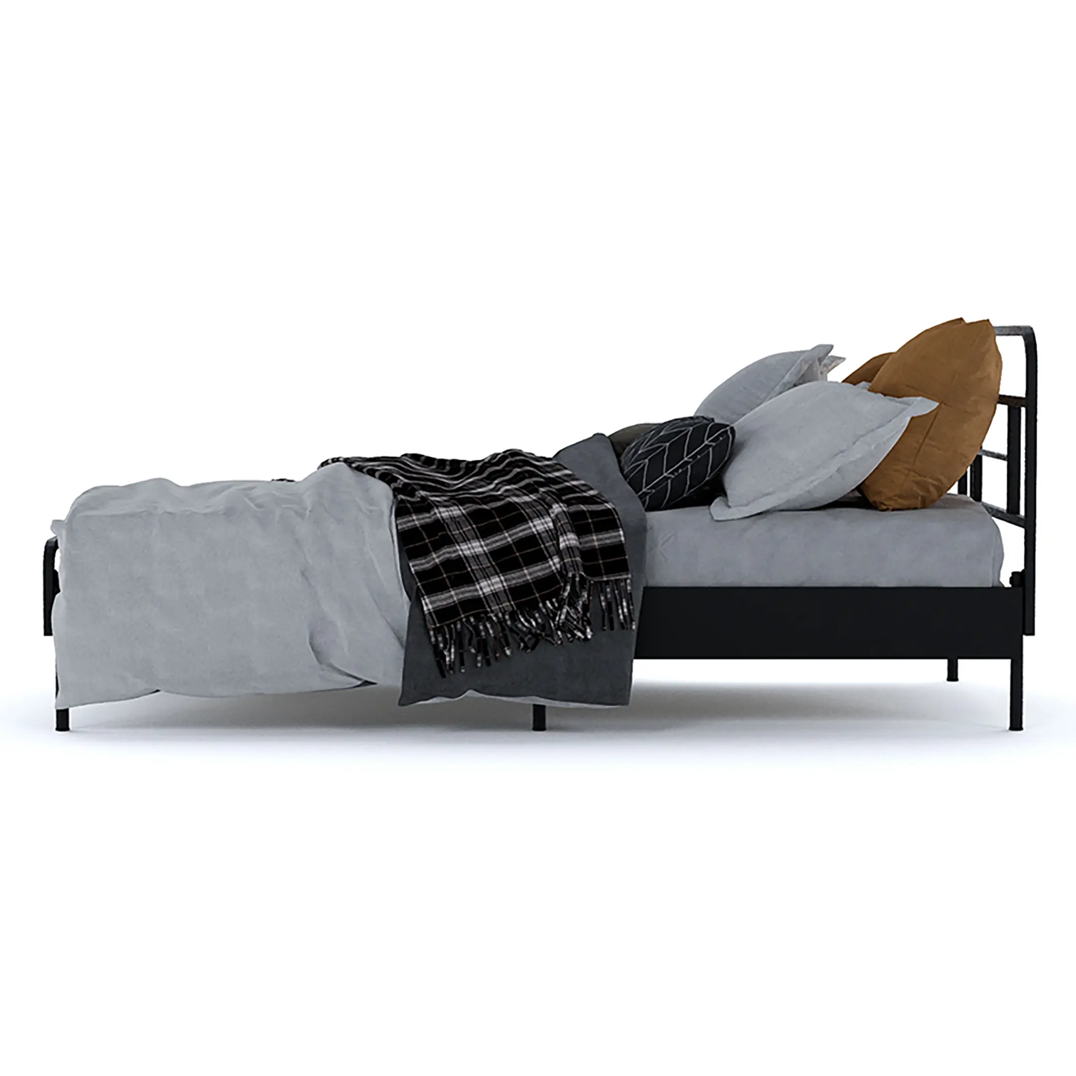 Каркас кровати MEZA PLUS (840х900х2000) каркас чёрный, боковины ЛДСП чёрный