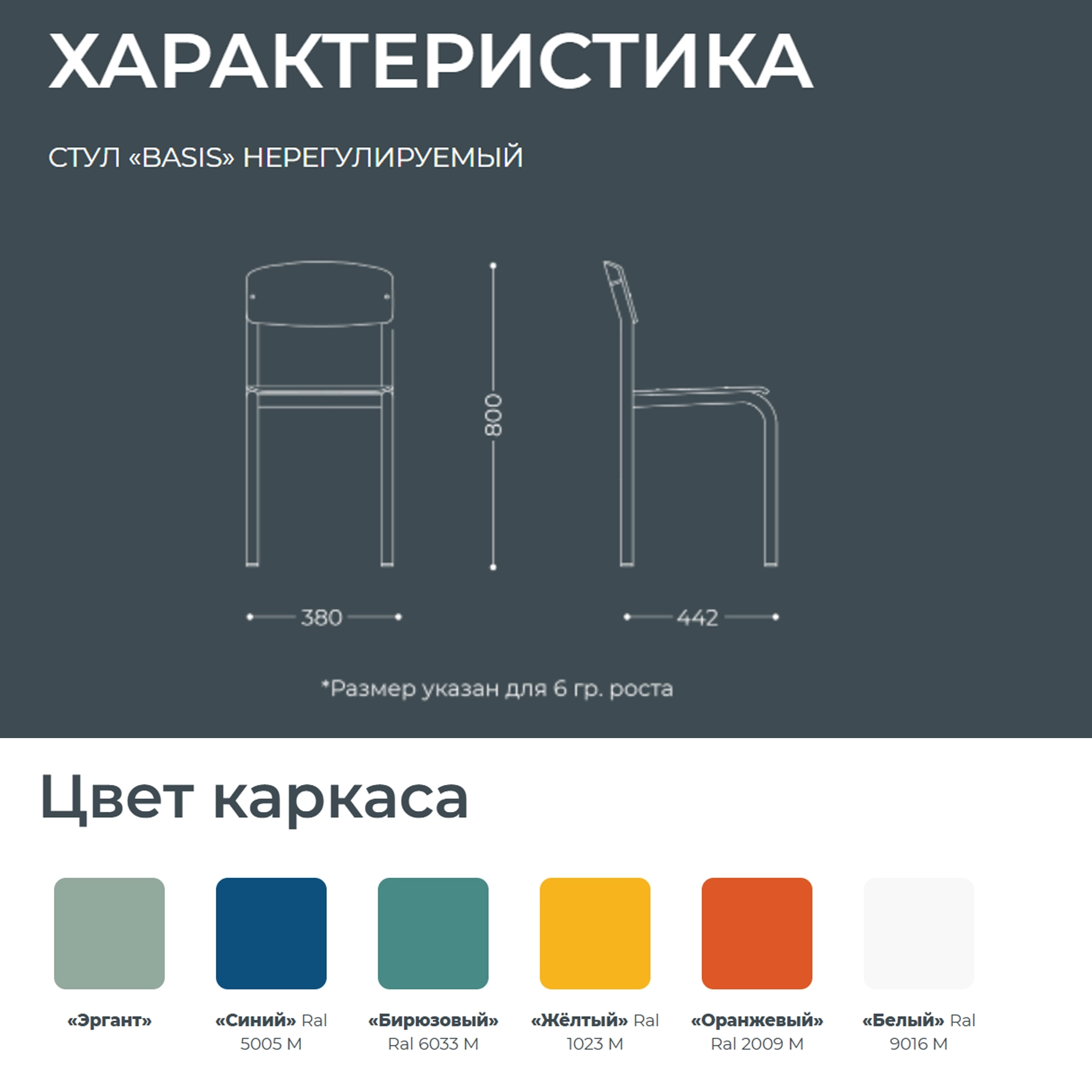 Школьный стул Basis (модель СШ 5/1)