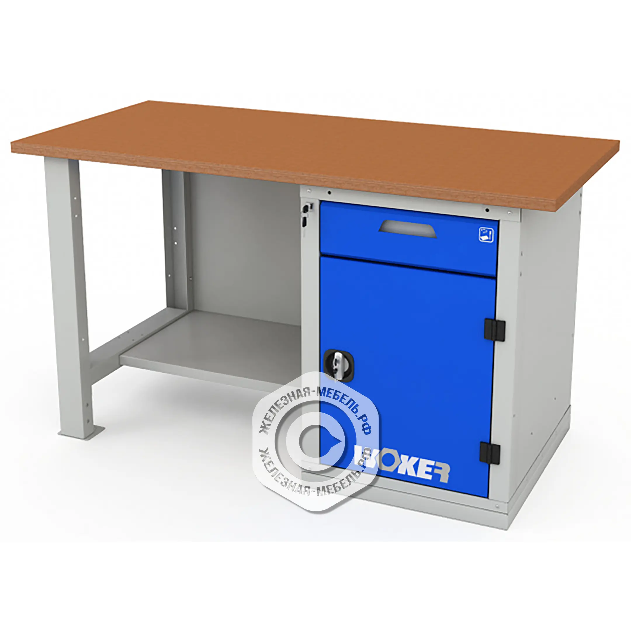 Верстак однотумбовый WOKER PRO 1002.1500