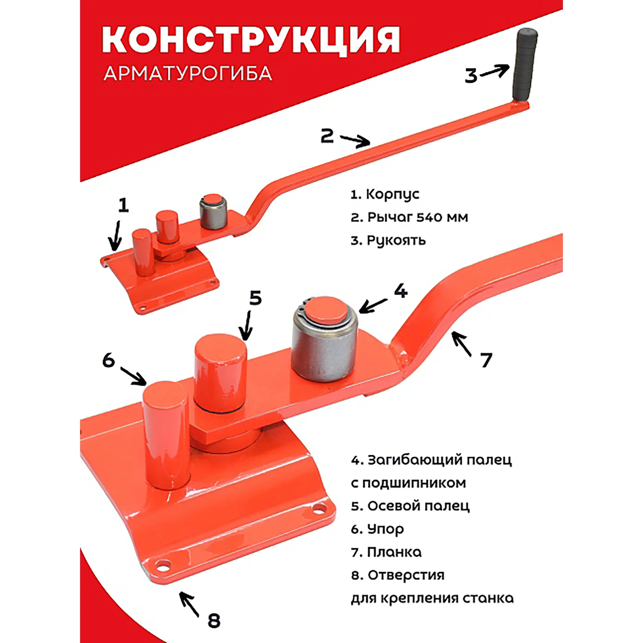 Ручной станок для гибки арматуры 10ЕB