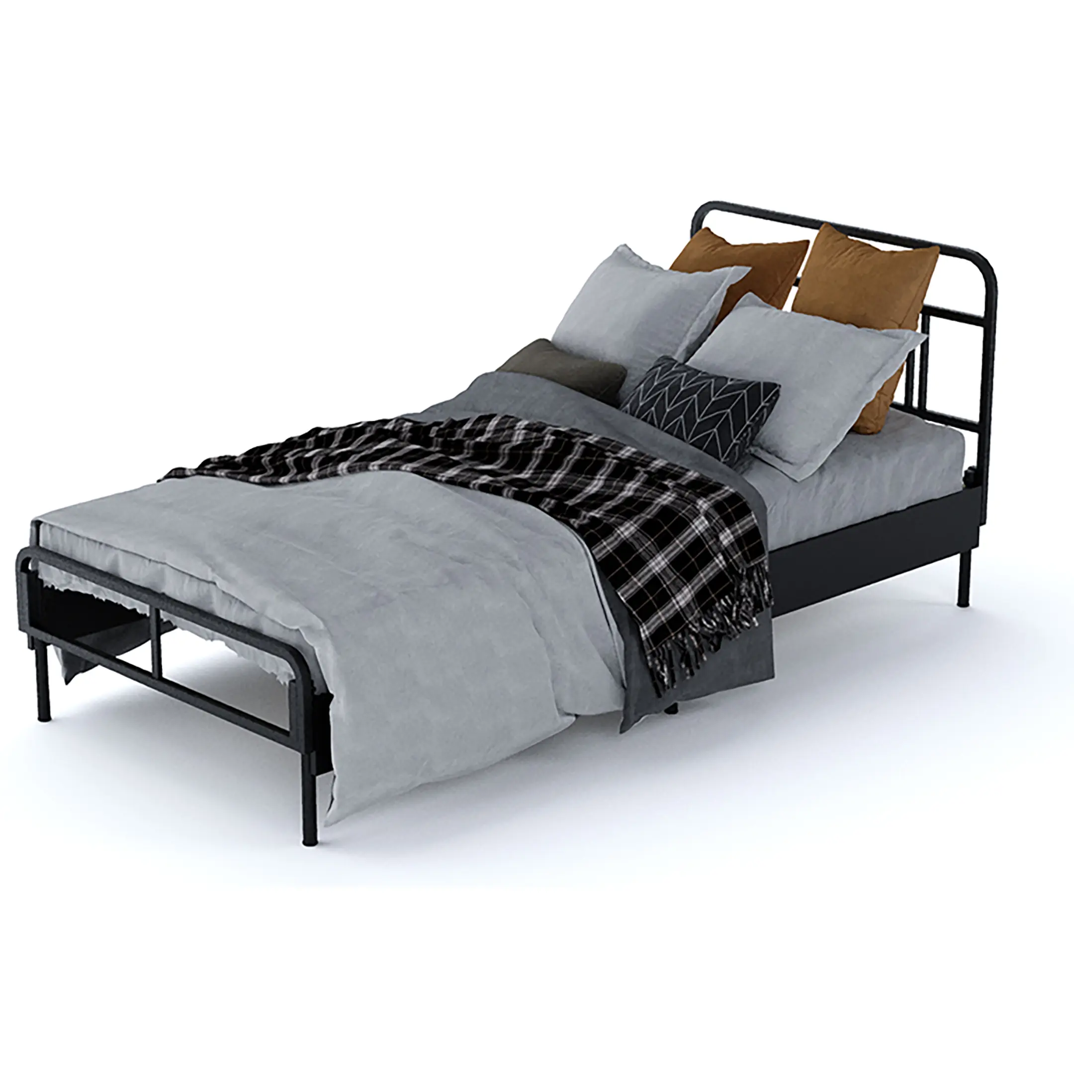 Каркас кровати MEZA PLUS (840х900х2000) каркас чёрный, боковины ЛДСП чёрный