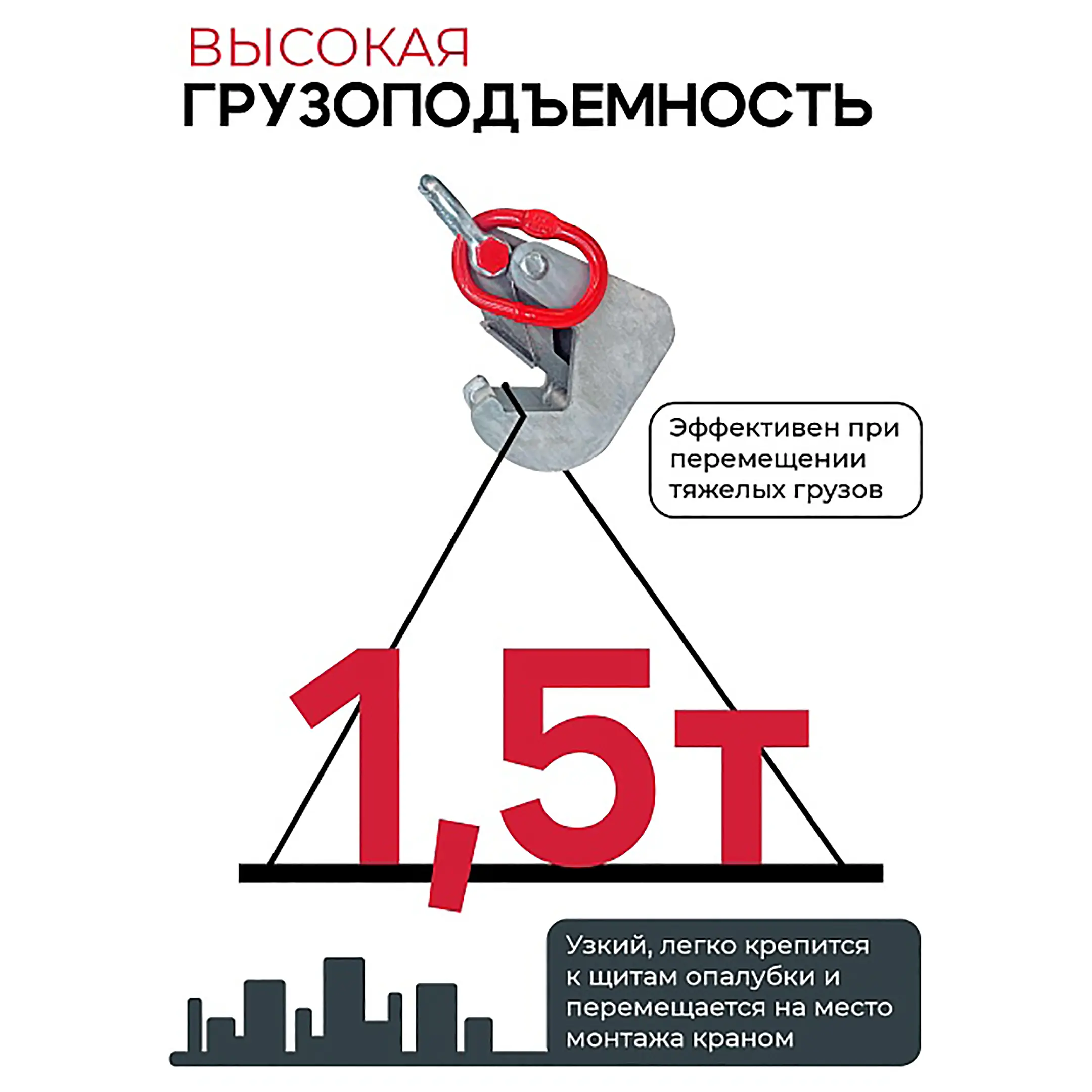 Захват монтажный оцинкованный 1,5 тонн
