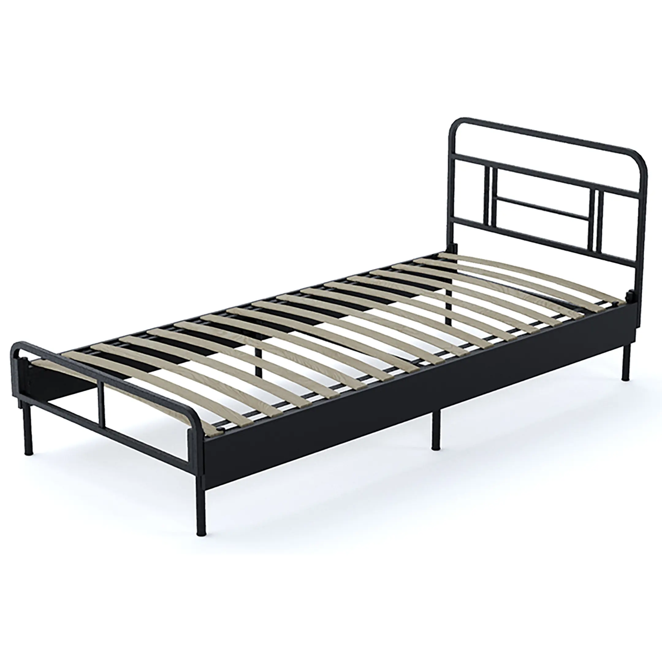 Каркас кровати MEZA PLUS (840х900х2000) каркас чёрный, боковины ЛДСП чёрный