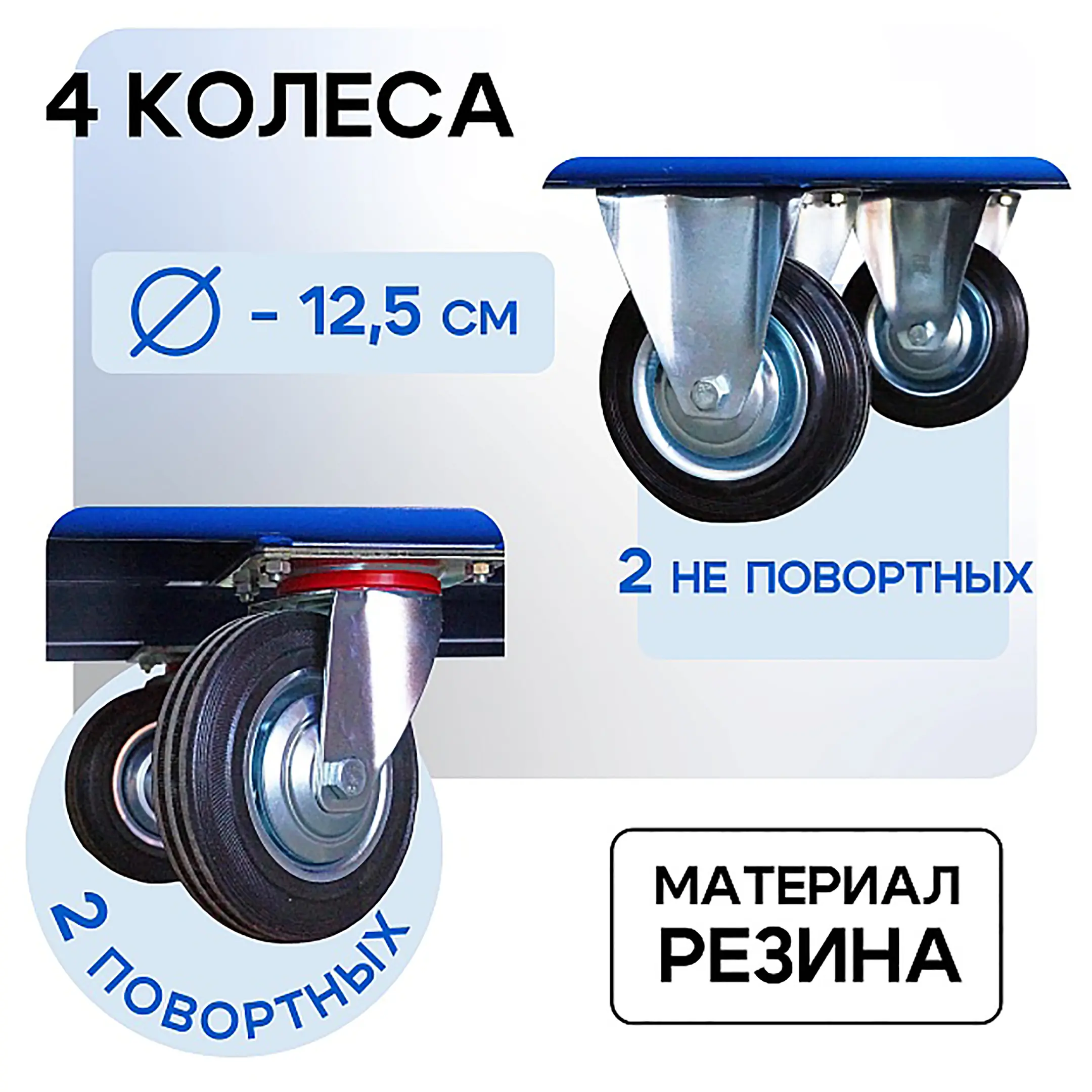 Тележка платформенная с сетчатыми бортами ПС 5.8 500х800 с колесами 125 мм