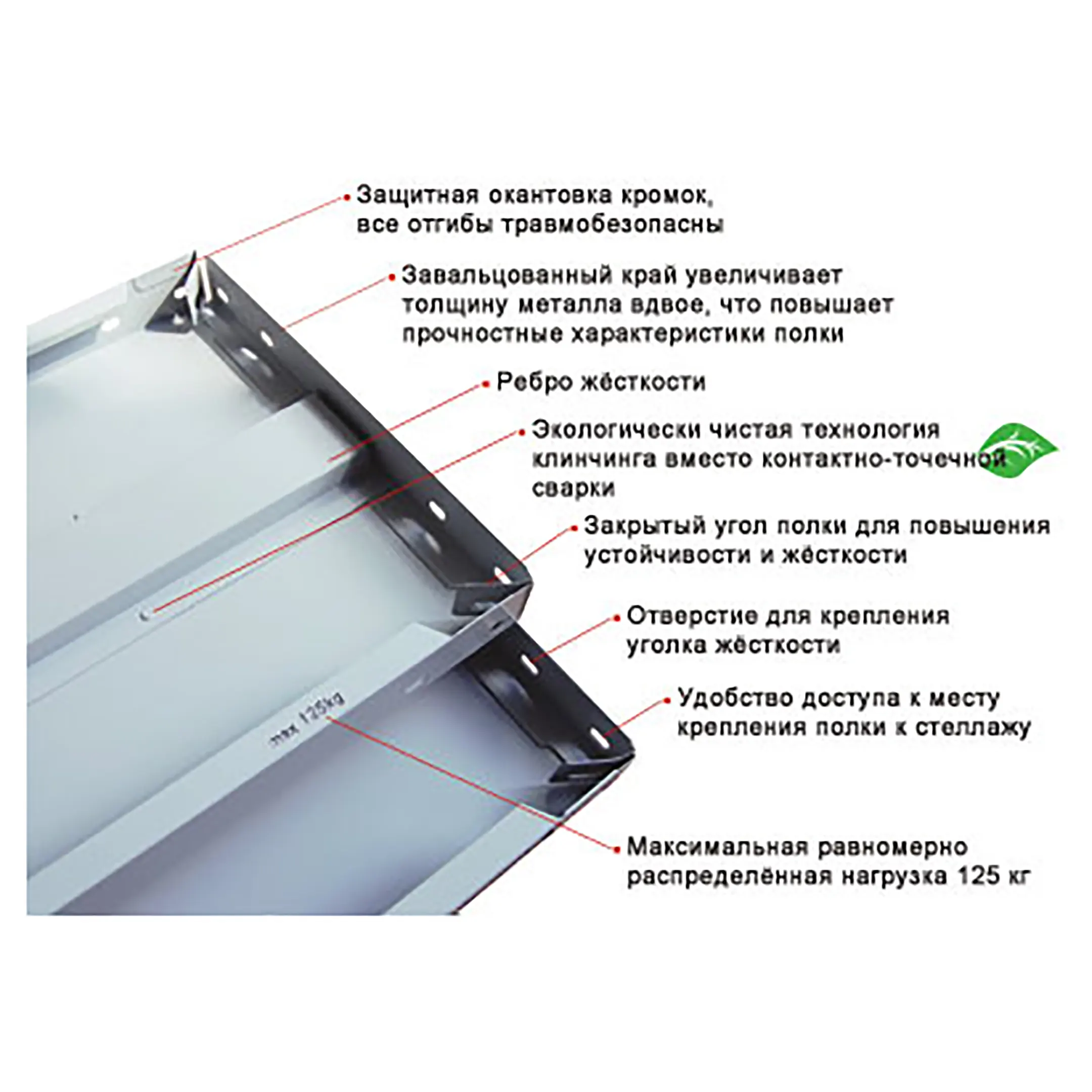 Полка СТФ 1200х600 (8 комплектов крепежа)