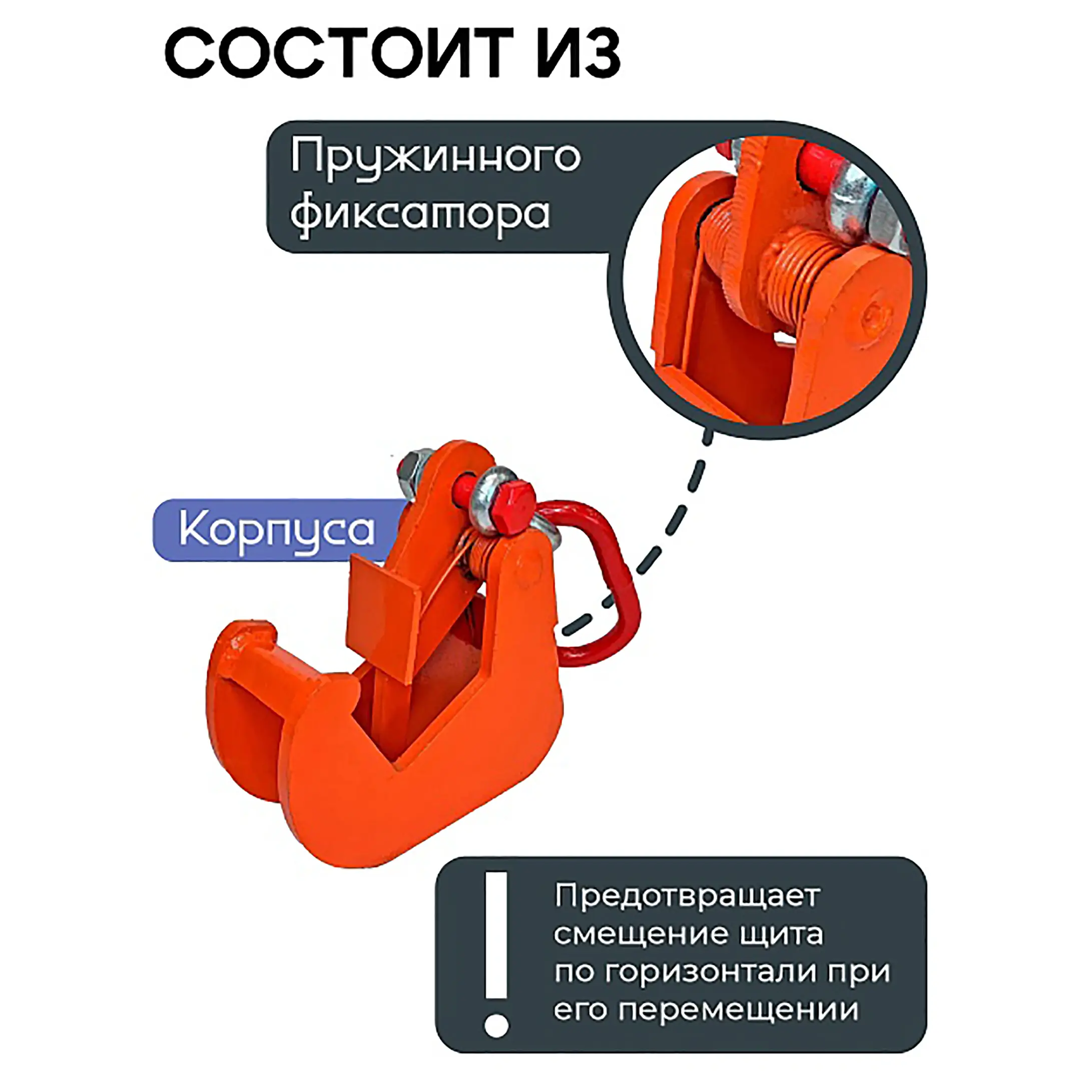 Захват монтажный окрашенный 1,5 тонн, упаковка 2 шт