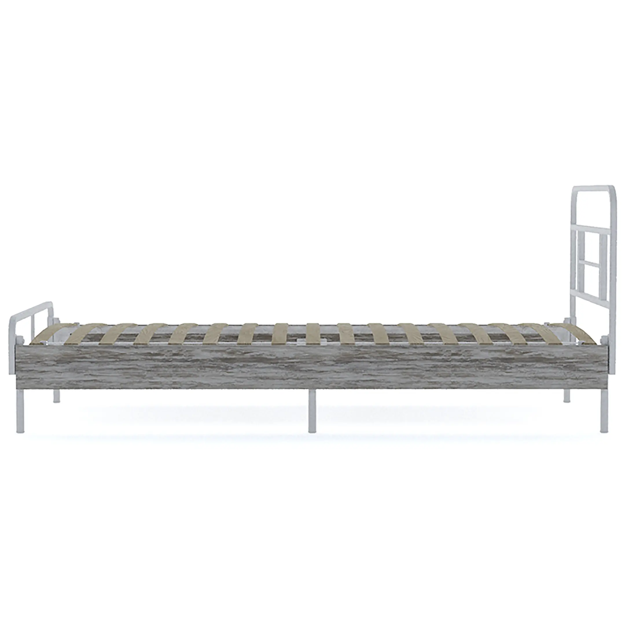 Каркас кровати MEZA PLUS (840х900х2000) каркас белый, боковины ЛДСП патина