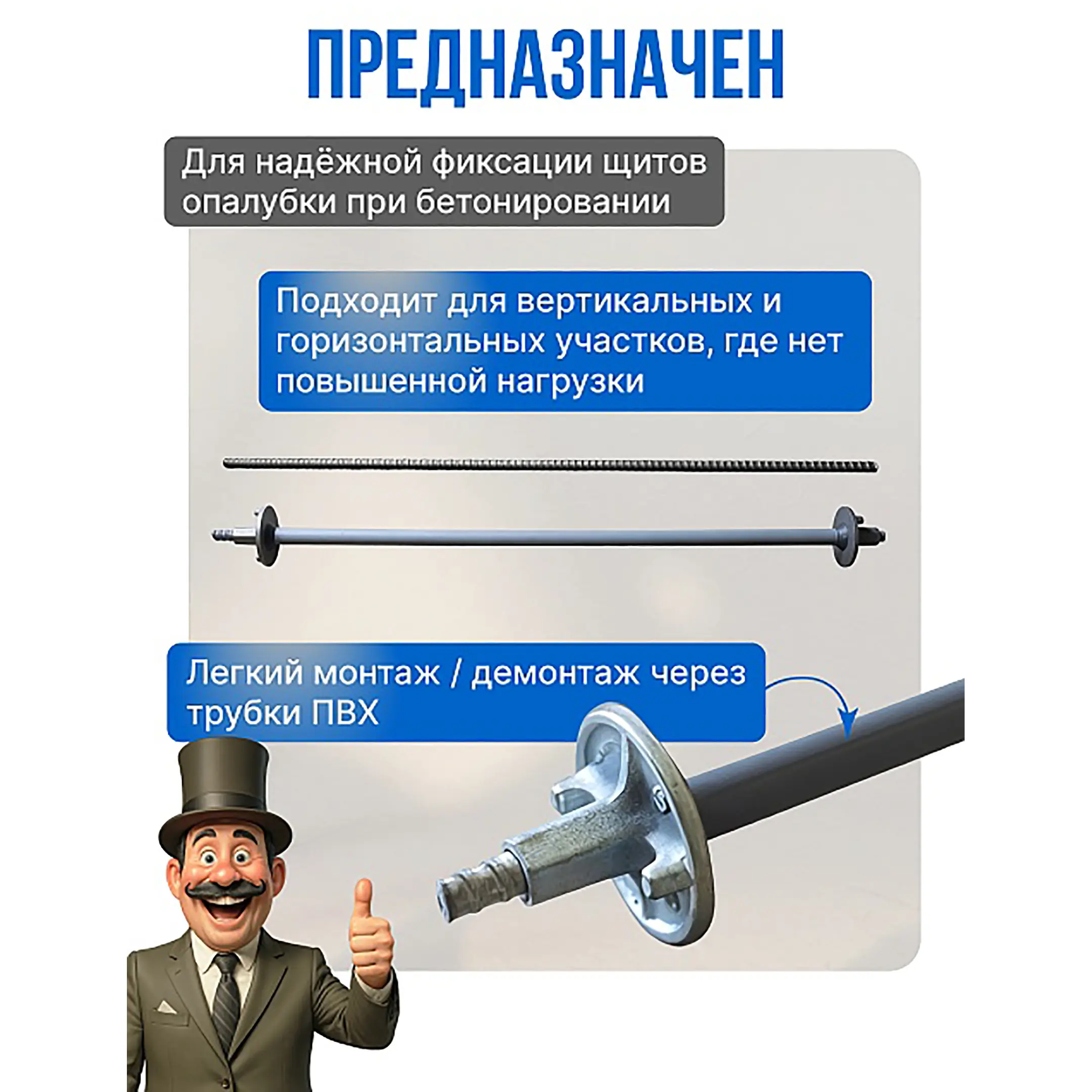 Винт стяжной для опалубки холоднокатаный 1,8 м