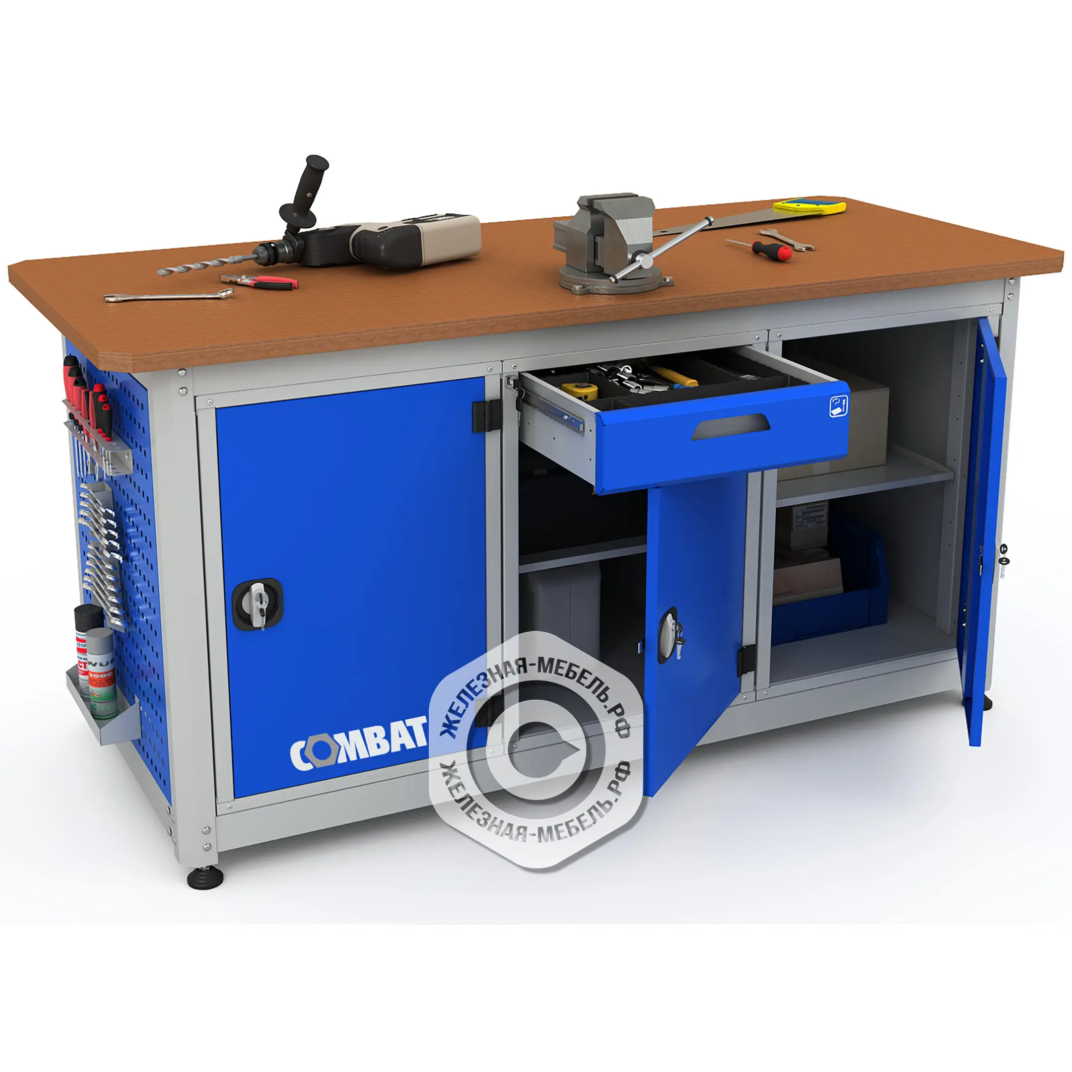 Верстак трехтумбовый COMBAT 3121.1830