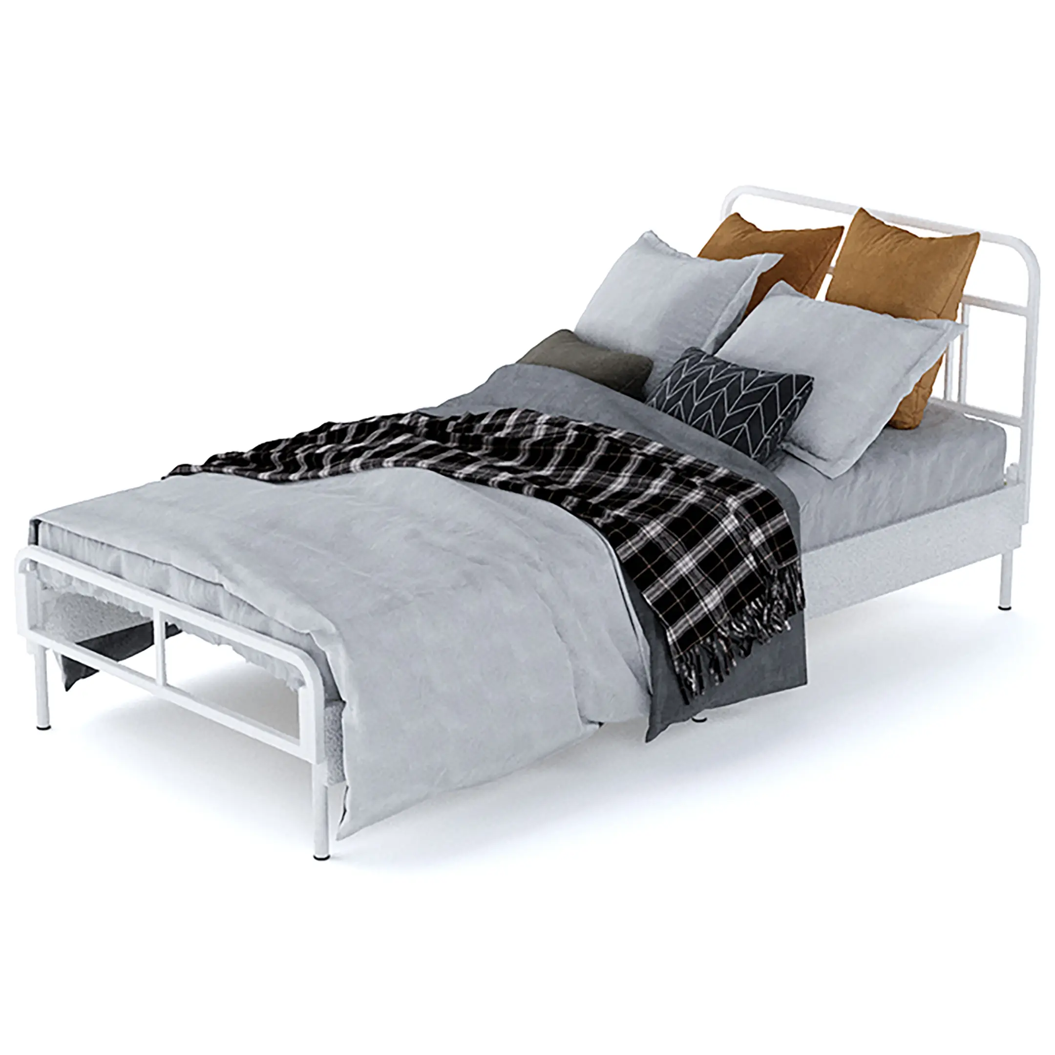 Каркас кровати MEZA PLUS (840х900х2000) каркас белый, боковины ЛДСП белый