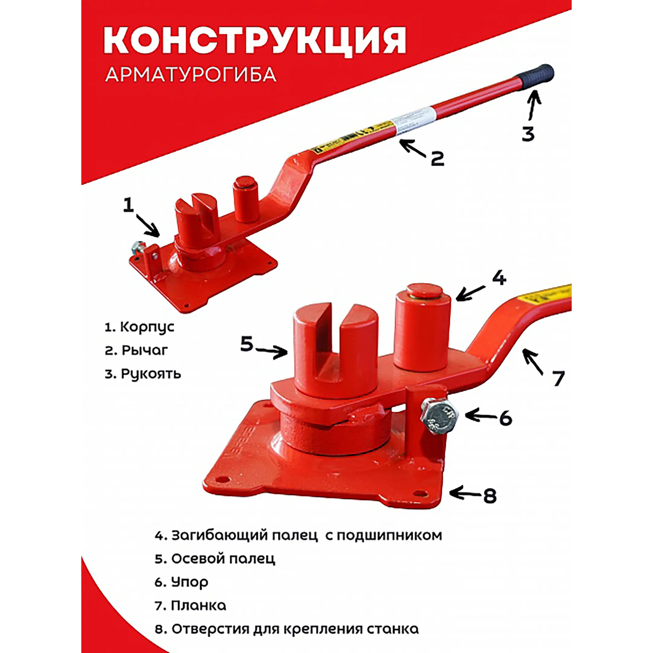 Ручной станок для гибки арматуры 12Е