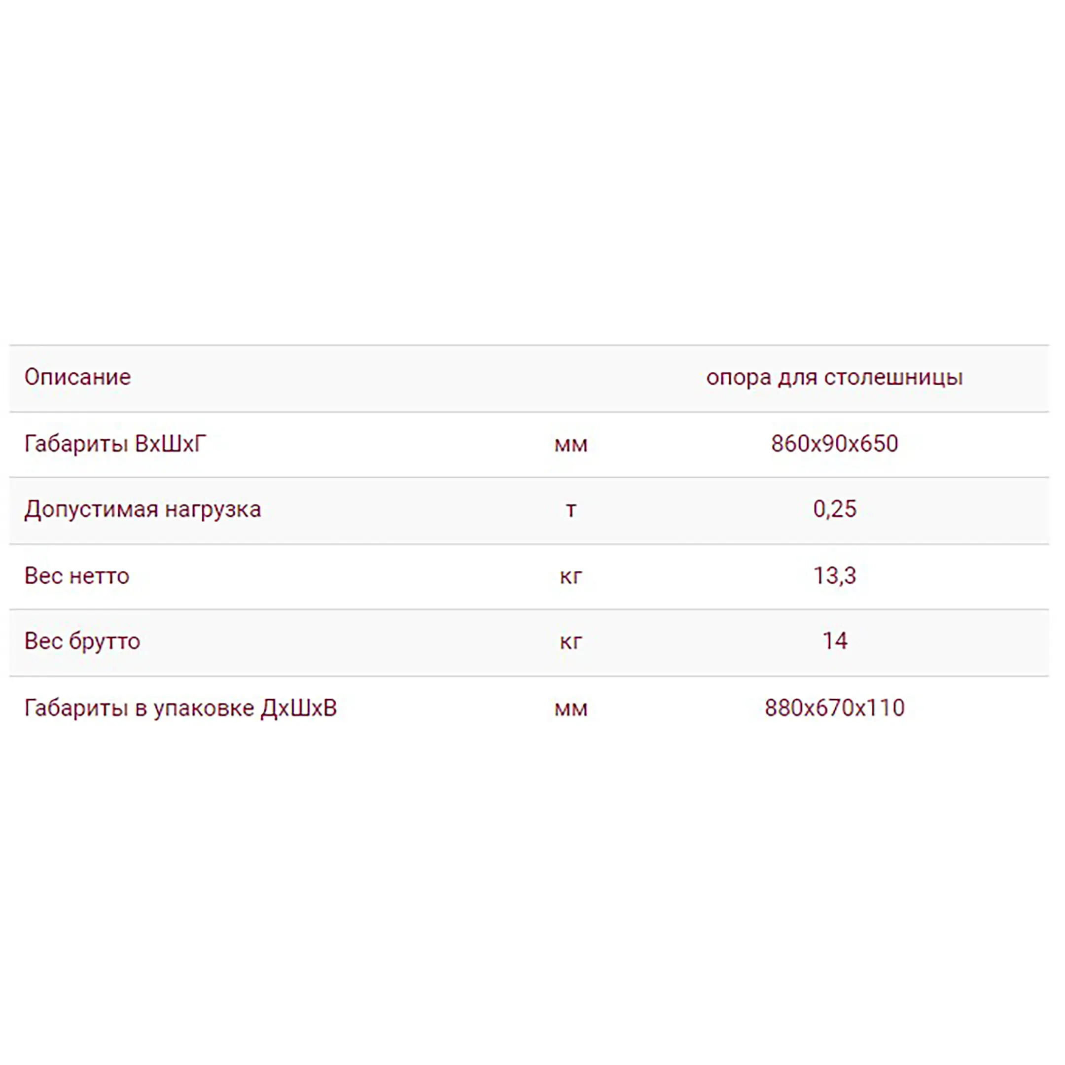 Опора для столешницы (Арт. 35.500)