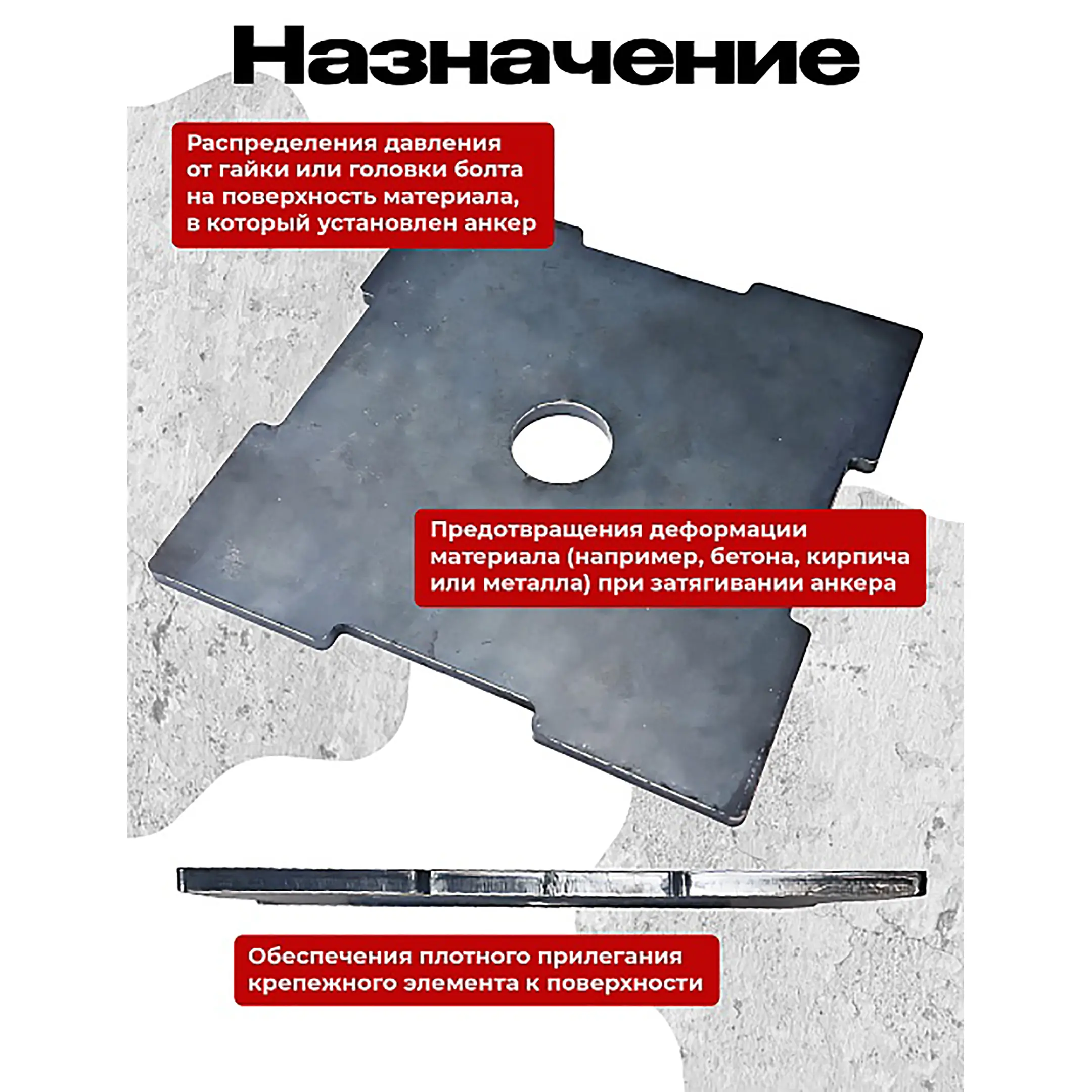 Шайба под анкер 100х100 мм, упаковка 10 шт