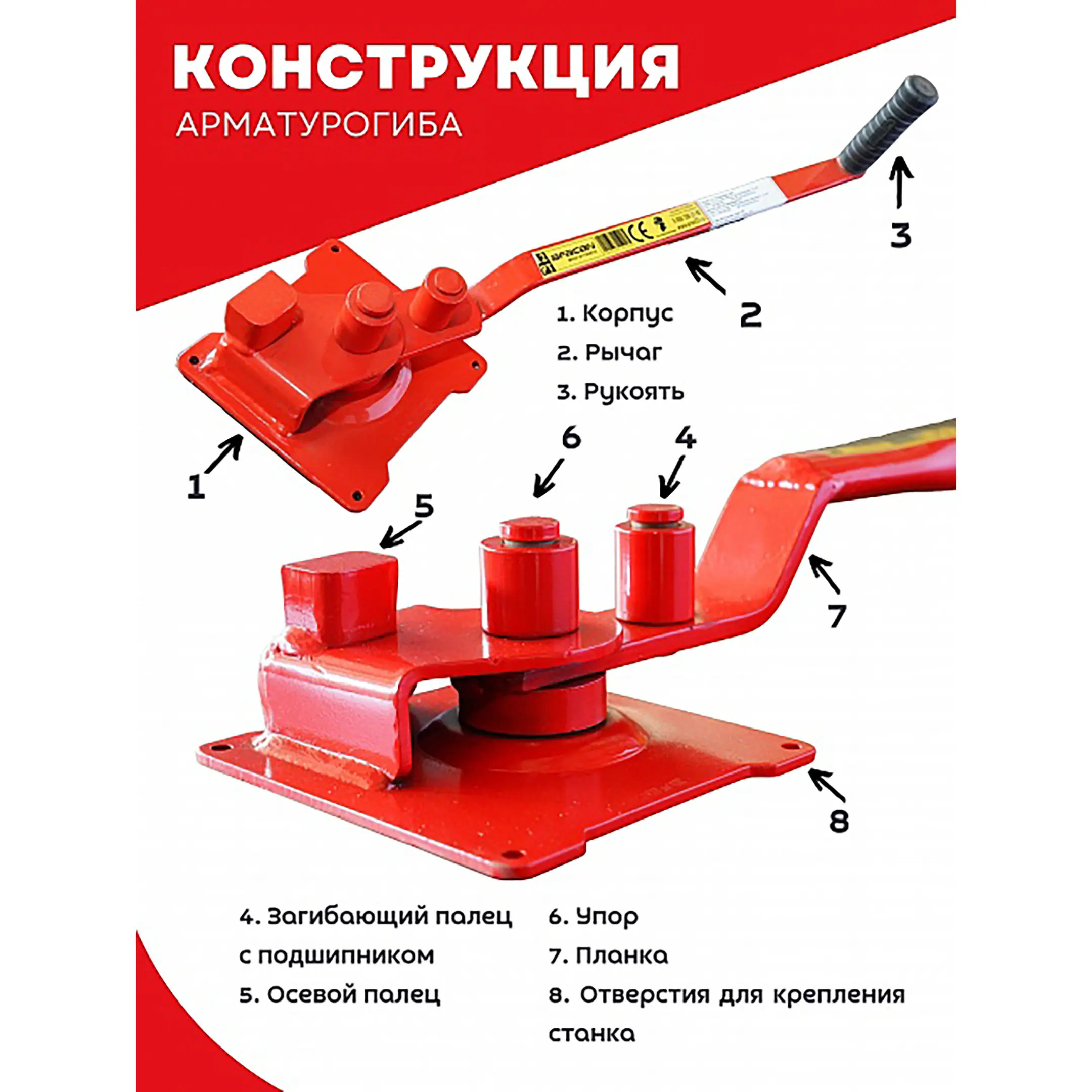 Ручной станок для гибки арматуры 12PT