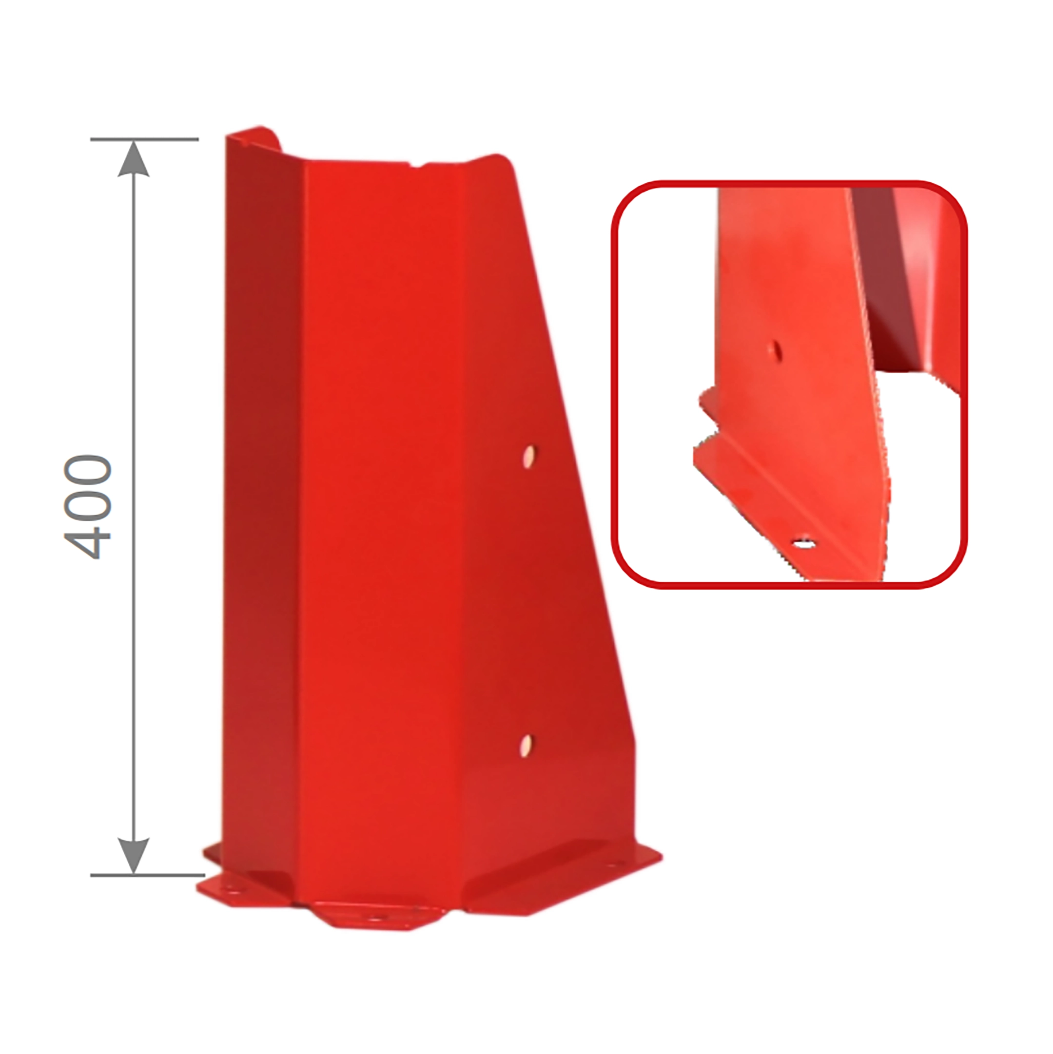 Ограждение стойки СТСМ 400х147х169, Ral 3020 (П-обр.), цельногнутое