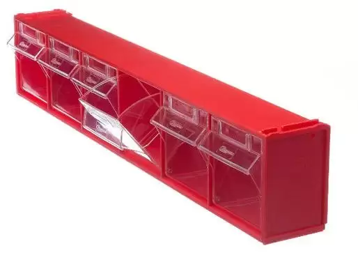 Короб откидной F-600-6, 600х96х112 мм, 6 ячеек