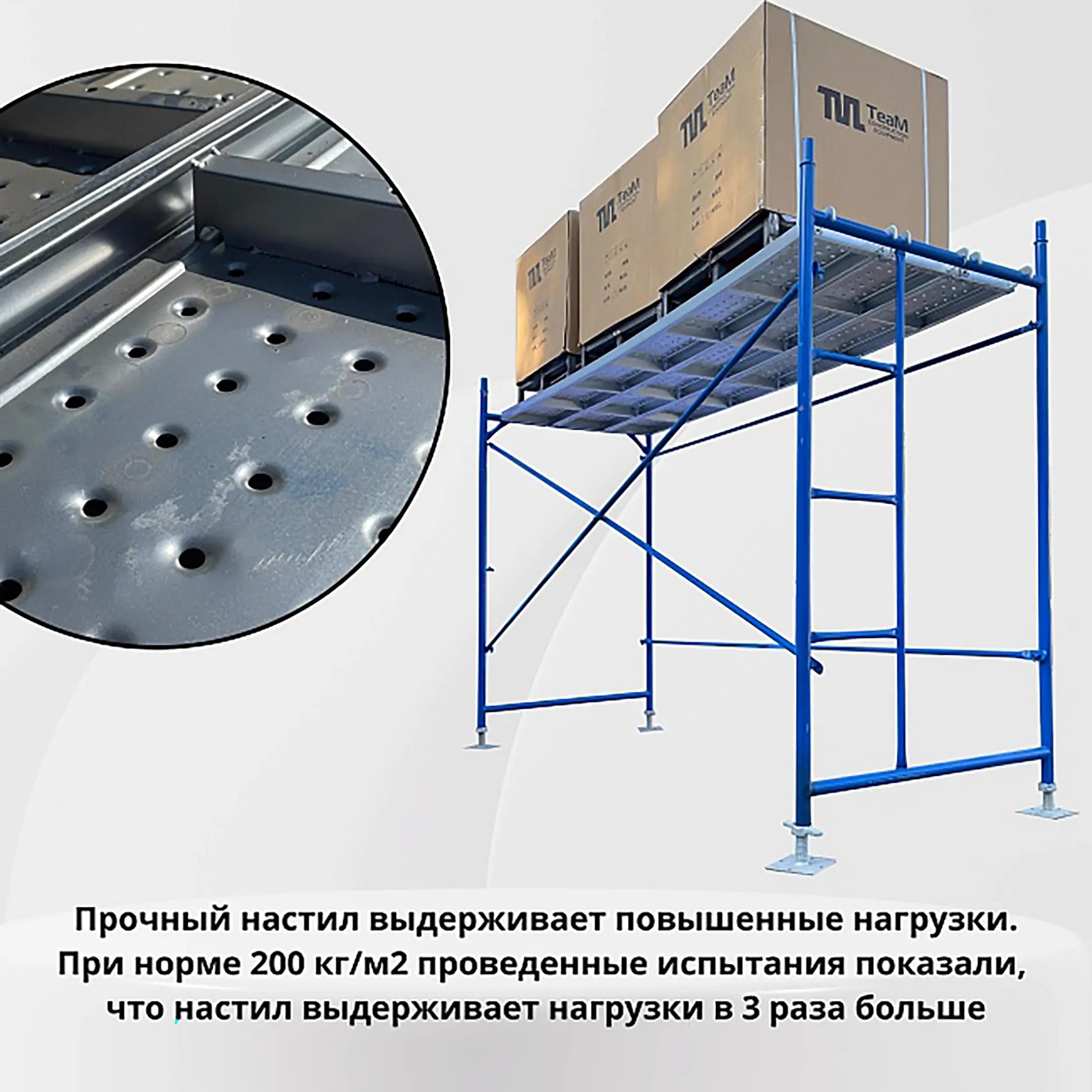 Настил перфорированный оцинкованный для строительных лесов ЛРСП 0,3х3,0 м