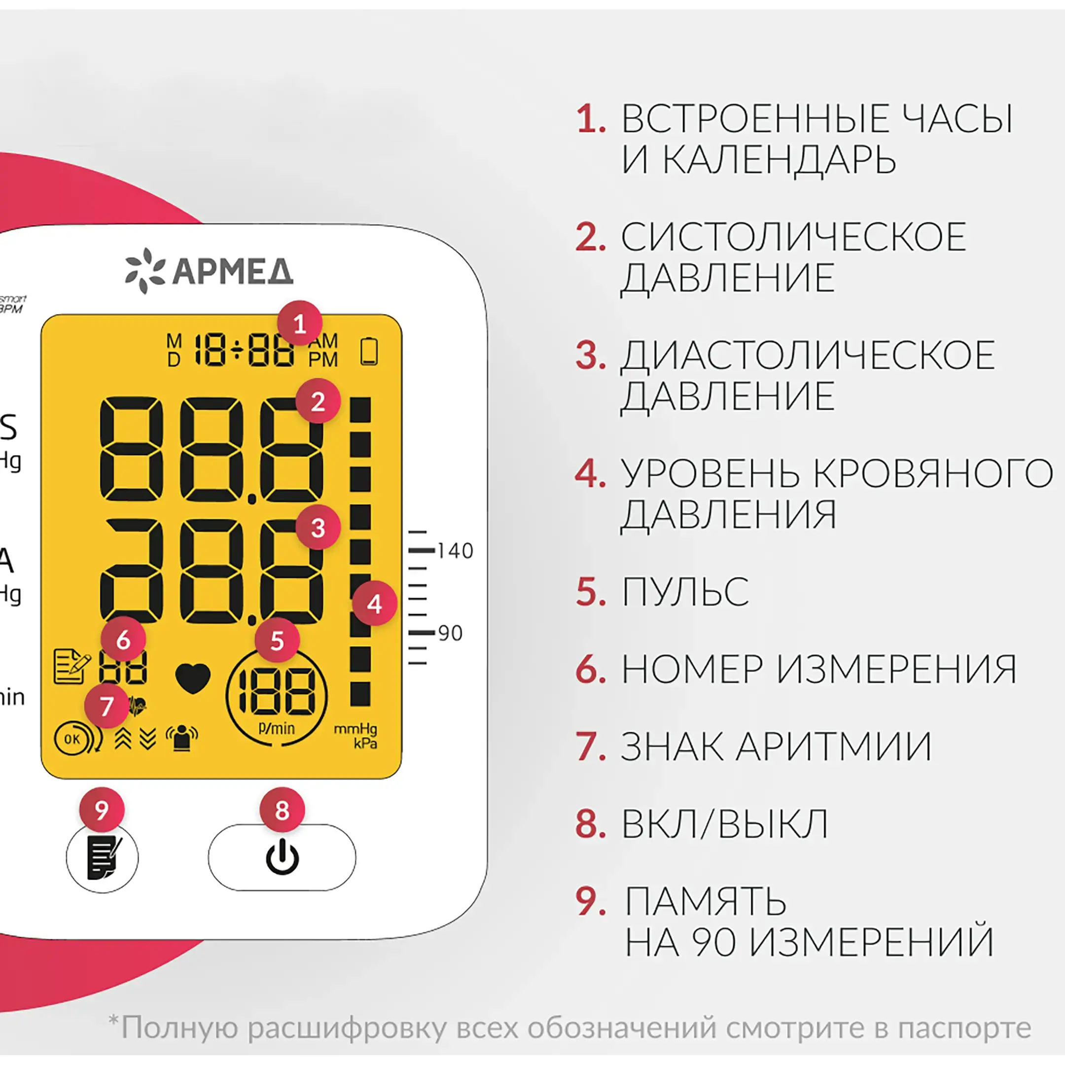Тонометр YE660F (манжета 360 18-36 см)