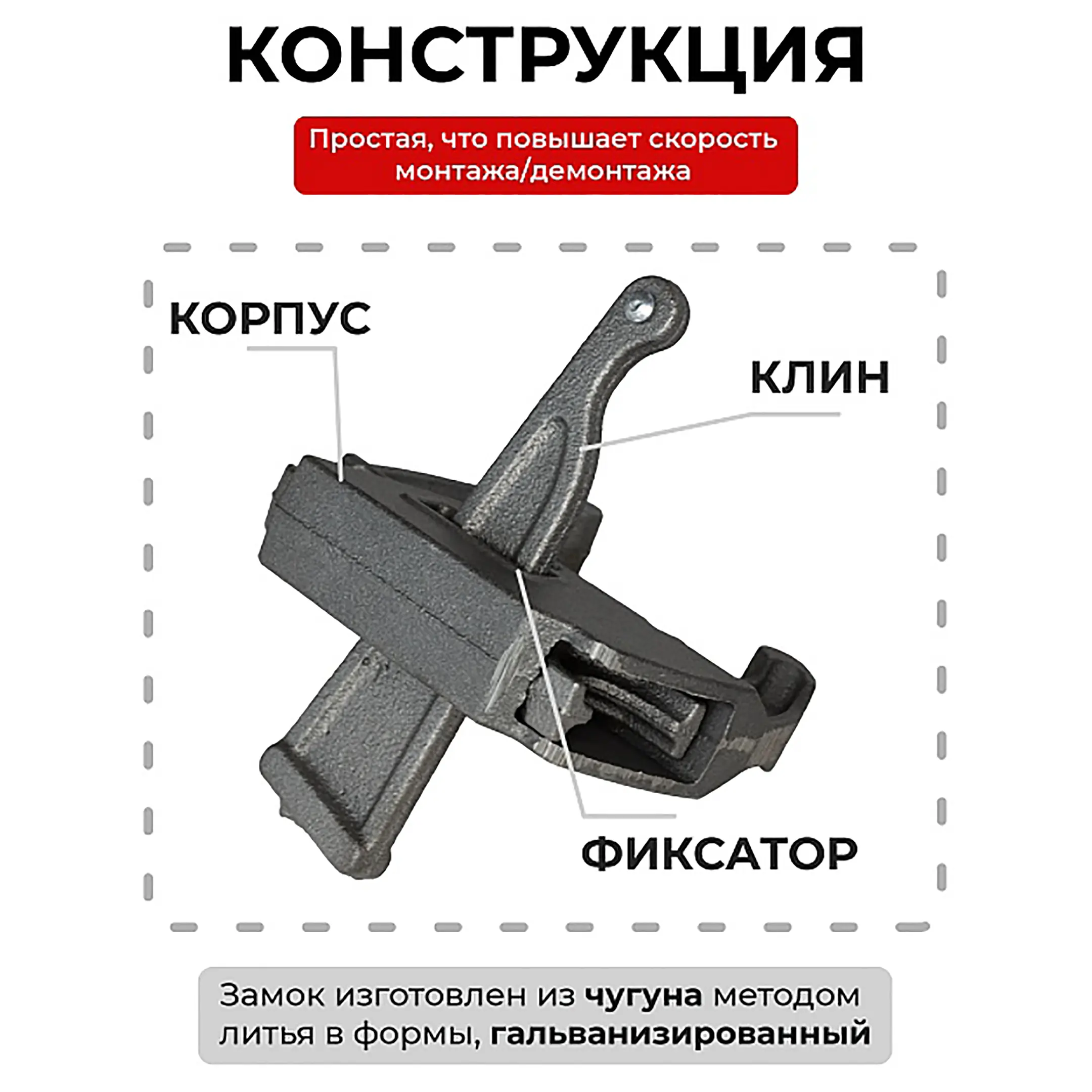 Замок для опалубки клиновой