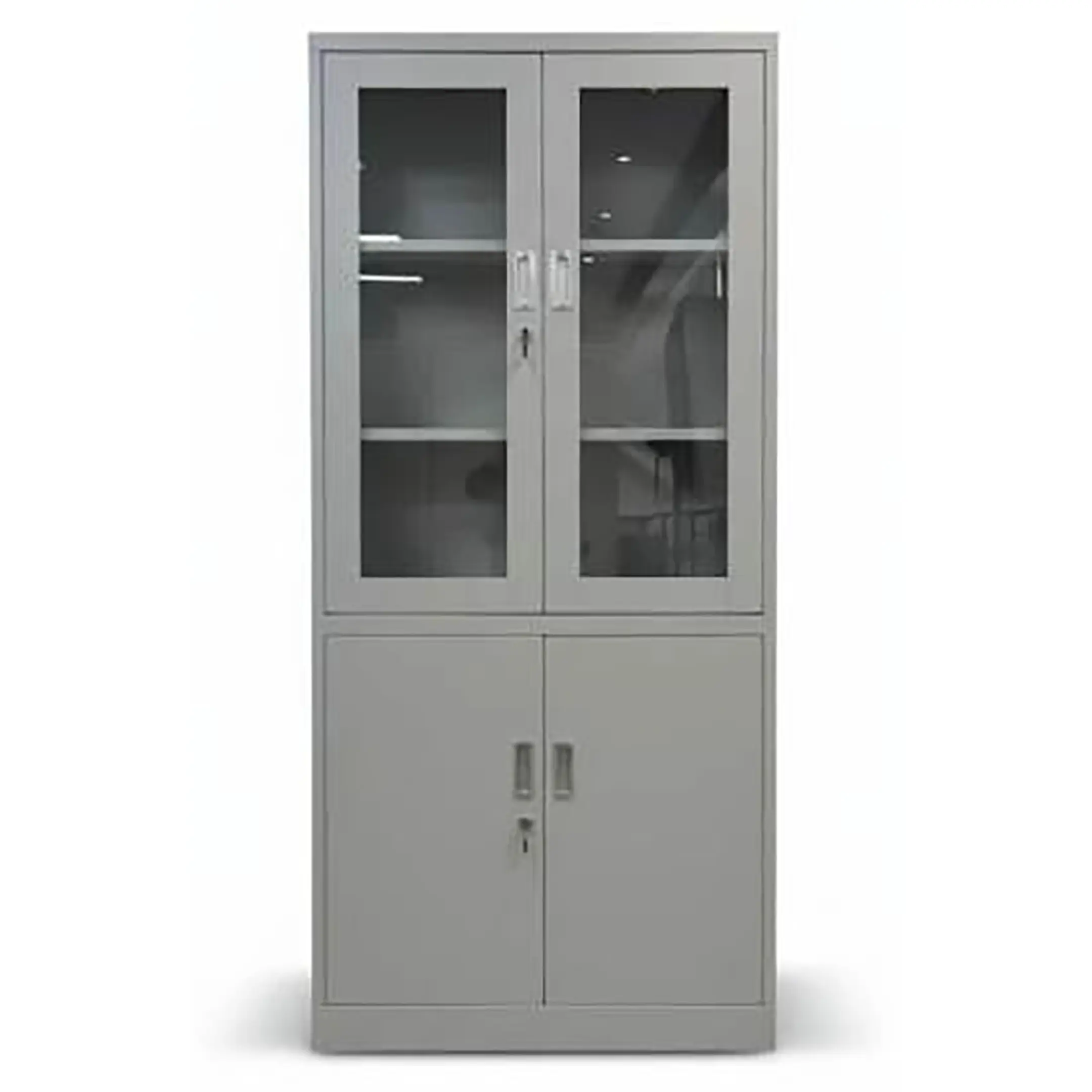 Шкаф односекционный с 4-мя полками и 2-мя стеклянными дверьми 1850х850х400 GRETTE