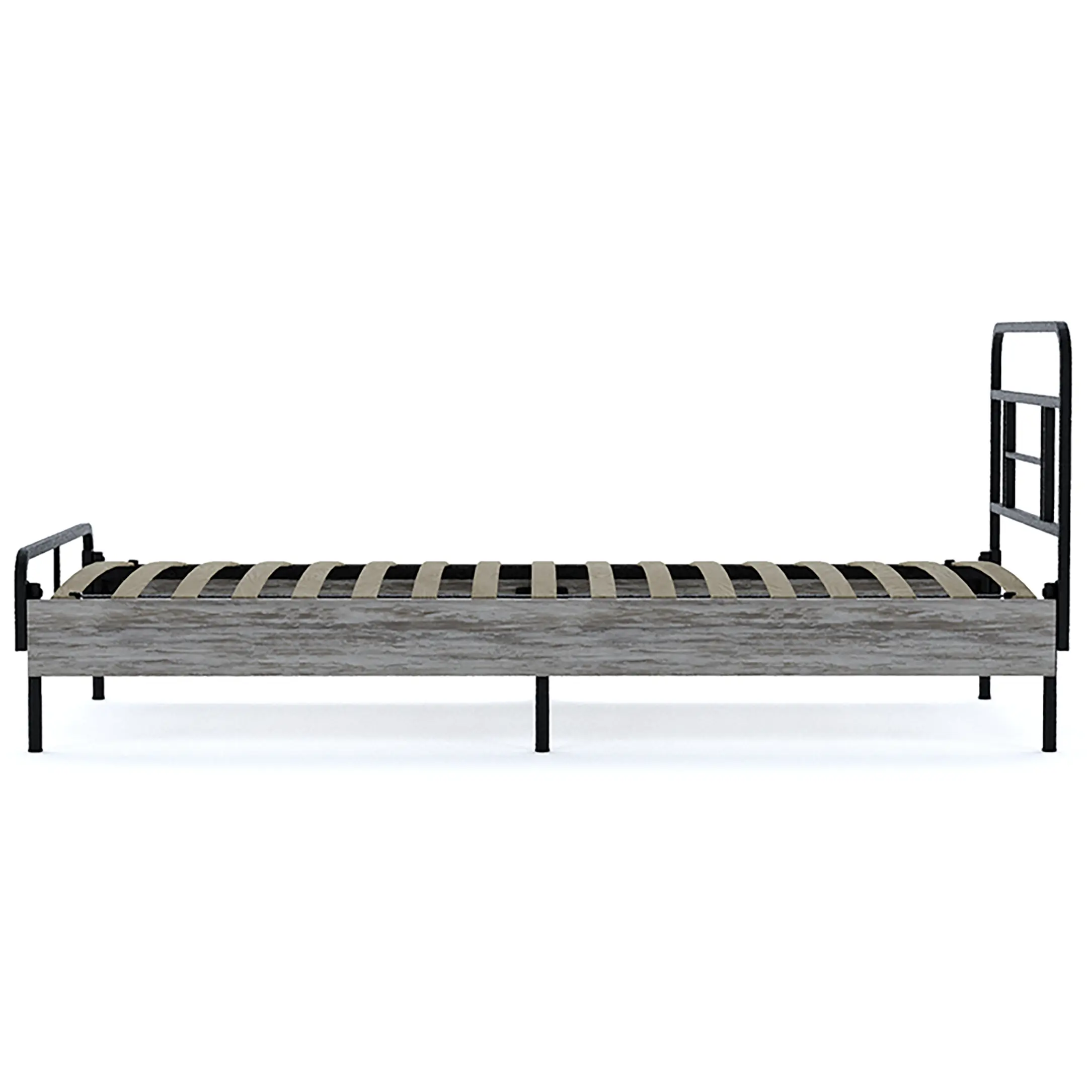 Каркас кровати MEZA PLUS (840х900х2000) каркас чёрный, боковины ЛДСП патина